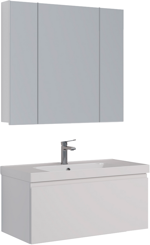 Мебель для ванной комнаты Lemark Veon mini 90 белая глянцевая, 1 ящик