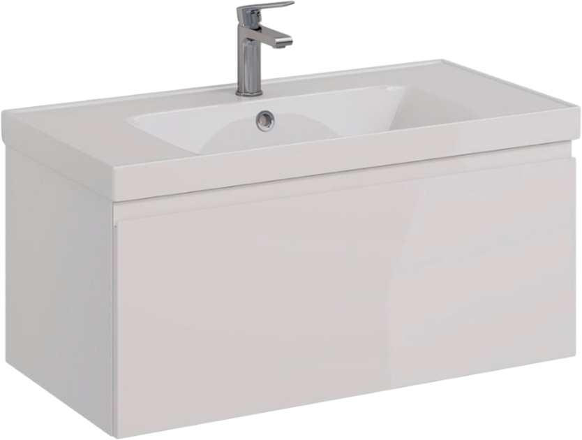 Мебель для ванной комнаты Lemark Veon mini 90 белая глянцевая, 1 ящик