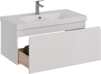 Мебель для ванной комнаты Lemark Veon mini 90 белая глянцевая, 1 ящик
