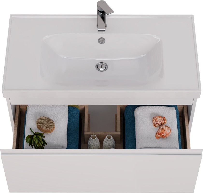 Мебель для ванной комнаты Lemark Veon mini 90 белая глянцевая, 1 ящик