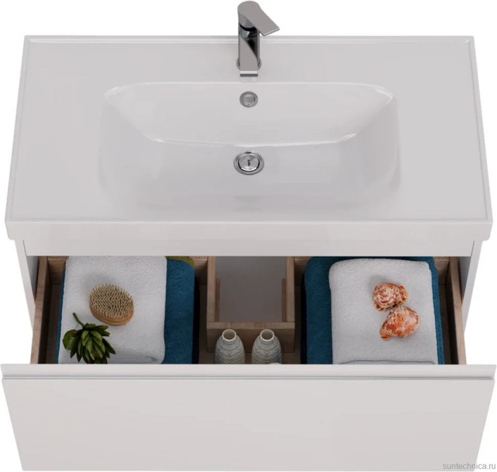Мебель для ванной комнаты Lemark Veon mini 90 белая глянцевая, 1 ящик