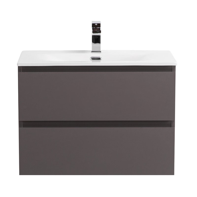 Тумба с раковиной BelBagno Kraft 70 подвесная, матовая темно-серая, раковина bb-8099-70