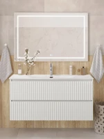 Мебель для ванной комнаты BelBagno Uno 120 подвесная, 2 ящика, bianco opaco