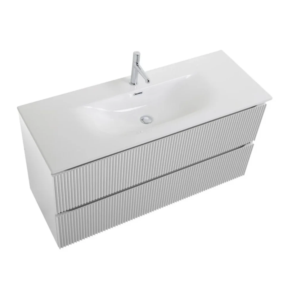 Мебель для ванной комнаты BelBagno Uno 120 подвесная, 2 ящика, bianco opaco