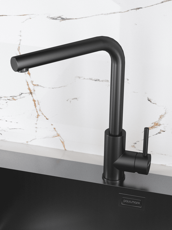 Смеситель для кухни Paulmark Twin Tw213622-GM вороненая сталь
