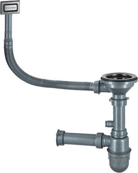 Комплект Мойка Paulmark Lassan 304444-BS брашированная нержавеющая сталь + Смеситель MEGA Life MG-TK09 хром + Измельчитель Bone Crusher BC 910-SL-Slim Line