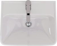 Тумба с раковиной Lemark Combi 45 бетон, белая глянцевая