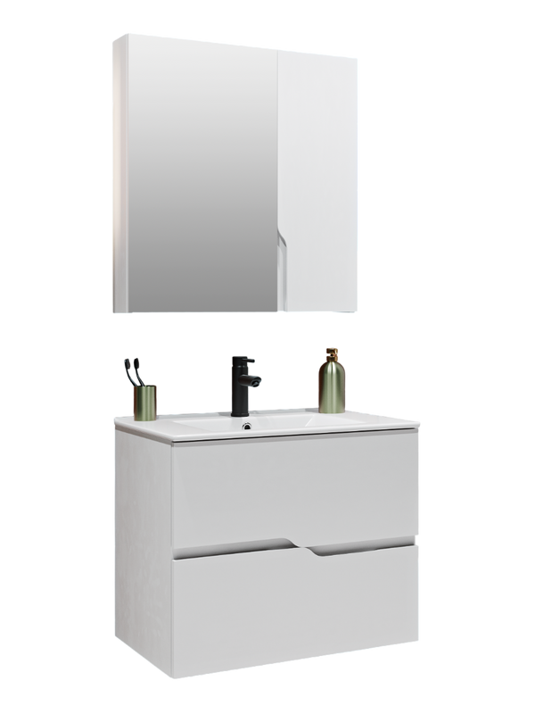 Мебель для ванной комнаты Runo Палермо 60 подвесная, глянцевая белая