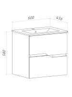 Мебель для ванной комнаты Runo Палермо 60 подвесная, глянцевая белая