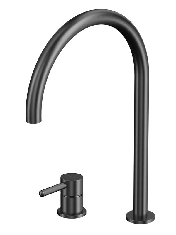 Смеситель для раковины WHITECROSS Y1214GM с изливом Y1203GM, оружейная сталь