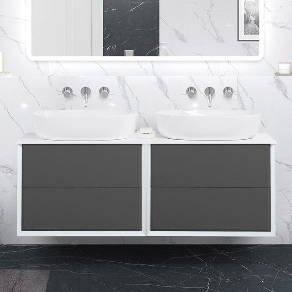 Тумба с раковиной Cezares Bellagio 140 со столешницей grigio nuvola