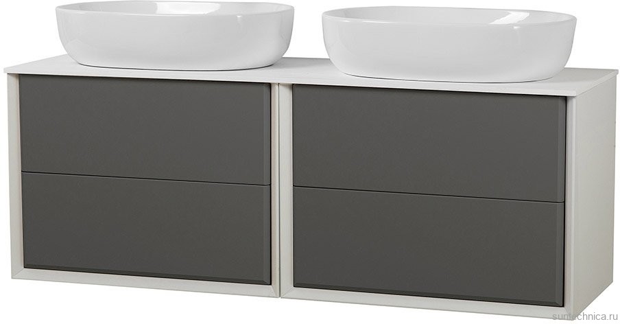 Тумба с раковиной Cezares Bellagio 140 со столешницей grigio nuvola