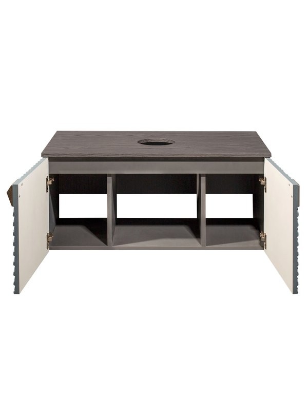 Тумба с раковиной Runo Андорра 70 подвесная, графит, дуб коньячный