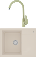 Комплект Мойка Lemark Imandra 640 9910024 шампань + Смеситель Linara LM0405PSH шампань