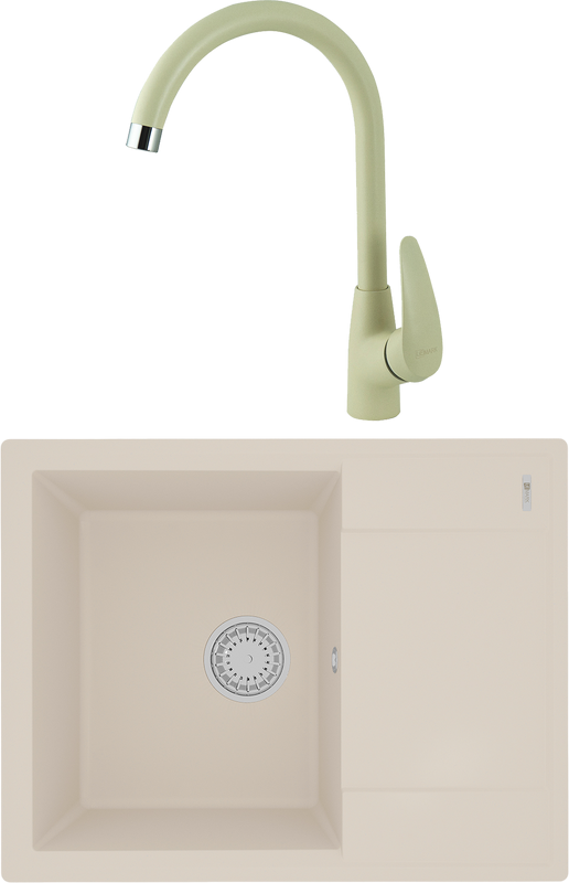 Комплект Мойка Lemark Imandra 640 9910024 шампань + Смеситель Linara LM0405PSH шампань