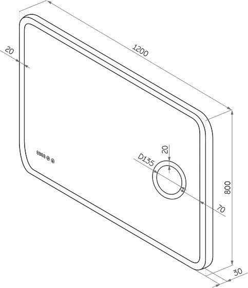 Зеркало CONTINENT Bliss 120х80 с подсветкой