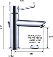 Смеситель для раковины Remer Minimal N10A с донным клапаном