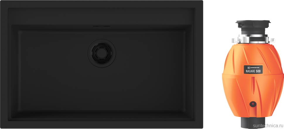 Комплект Мойка Omoikiri Sintesi 79-GB графит + Измельчитель Nagare 500
