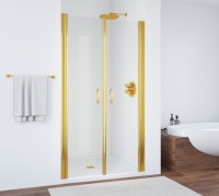 Душевая дверь в нишу Vegas Glass E2P 90 09 01 профиль золото, стекло прозрачное