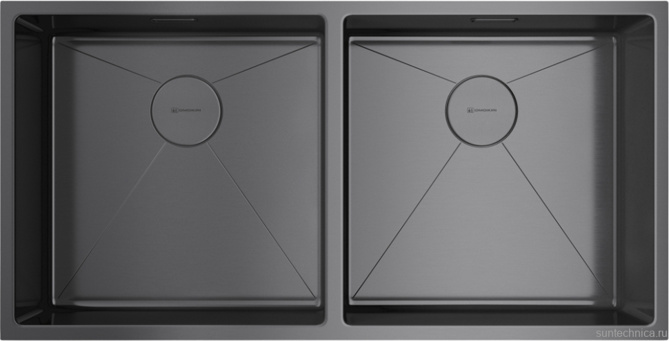 Комплект Мойка Omoikiri Taki 86-2 вороненая сталь + Измельчитель Nagare 750