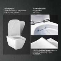 Комплект Унитаз подвесной Geberit Smyle Square 500.683.01.1 с крышкой-сиденьем с микролифтом + Крепления Duofix 111.815.00.1 к стене + Звукоизоляция + Инсталляция UP 320 111.300.00.5 + Кнопка Sigma 01 115.770.11.5 белая