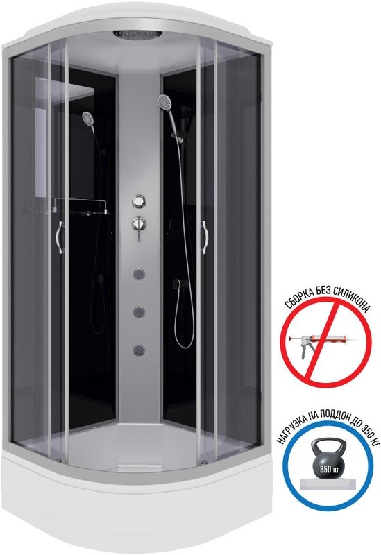 Душевая кабина Niagara Classic NG-3502-14G 100х100 см, с гидромассажем