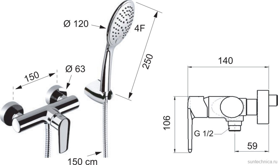 Смеситель для душа Remer Vanity V38