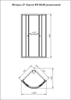 Душевой уголок Radomir Берген RD 80х80 см, профиль черный, стекло прозрачное, с поддоном
