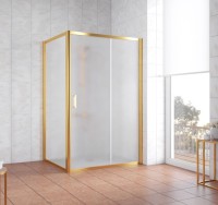 Душевой уголок Vegas Glass ZP+ZPV 140*80 09 10 профиль золото, стекло сатин