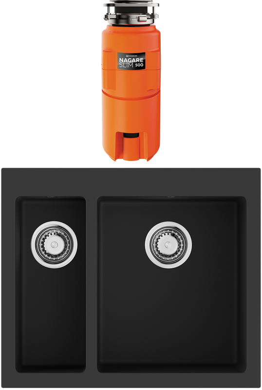 Комплект Мойка Omoikiri Bosen 59-2A-GB графит + Измельчитель Nagare slim 500