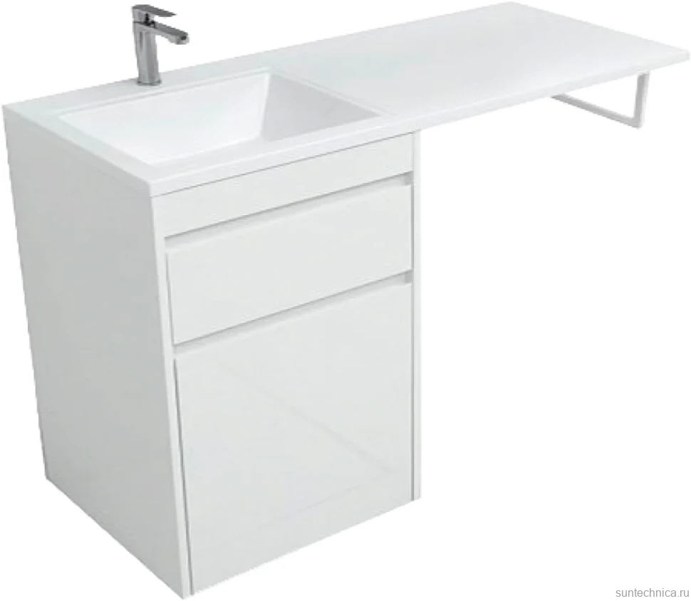 Тумба с раковиной Aquanet Токио 68 1 ящик, с бельевой корзиной L