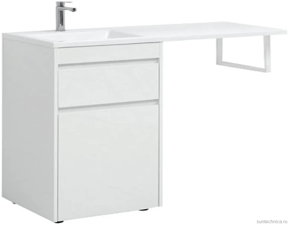 Тумба с раковиной Aquanet Токио 68 1 ящик, с бельевой корзиной L