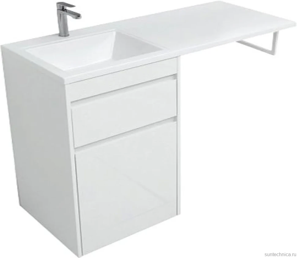 Тумба с раковиной Aquanet Токио 68 1 ящик, с бельевой корзиной L