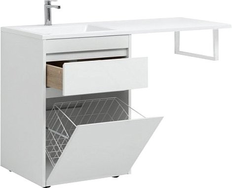 Тумба с раковиной Aquanet Токио 68 1 ящик, с бельевой корзиной L