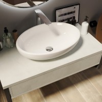 Тумба с раковиной 1MarKa Grunge Loft 80 бетон светлый