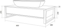 Тумба с раковиной 1MarKa Grunge Loft 80 бетон светлый
