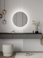 Зеркало круглое CONTINENT Ledh Ajour 65 см, сенсорное, с холодной подсветкой