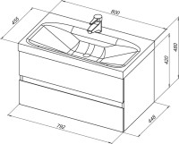 Мебель для ванной комнаты Aquanet Беркли 80 белая глянцевая