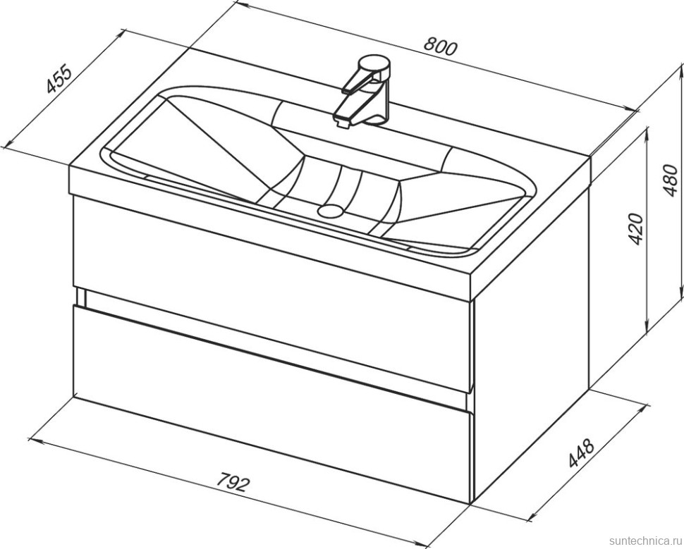 Мебель для ванной комнаты Aquanet Беркли 80 белая глянцевая