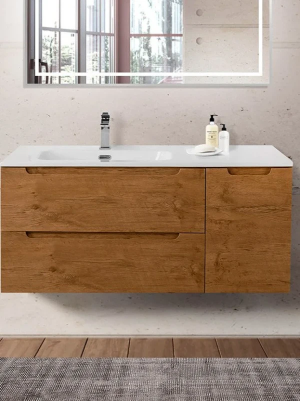 Тумба с раковиной BelBagno Etna L, 100 2 ящика, дверца, rovere nature