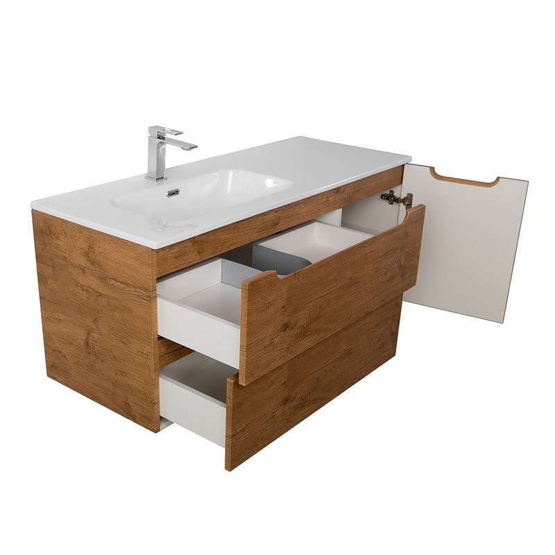 Тумба с раковиной BelBagno Etna L, 100 2 ящика, дверца, rovere nature