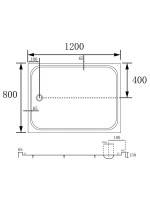 Поддон для душа Abber AD3C128 120х80 см, белый