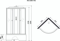 Душевая кабина Niagara NG-2308-14G х220 90х90 с высоким поддоном, с сиденьем