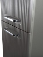 Шкаф-пенал для ванной BelBagno Due 40 подвесной, ручки хром полированный, сатин