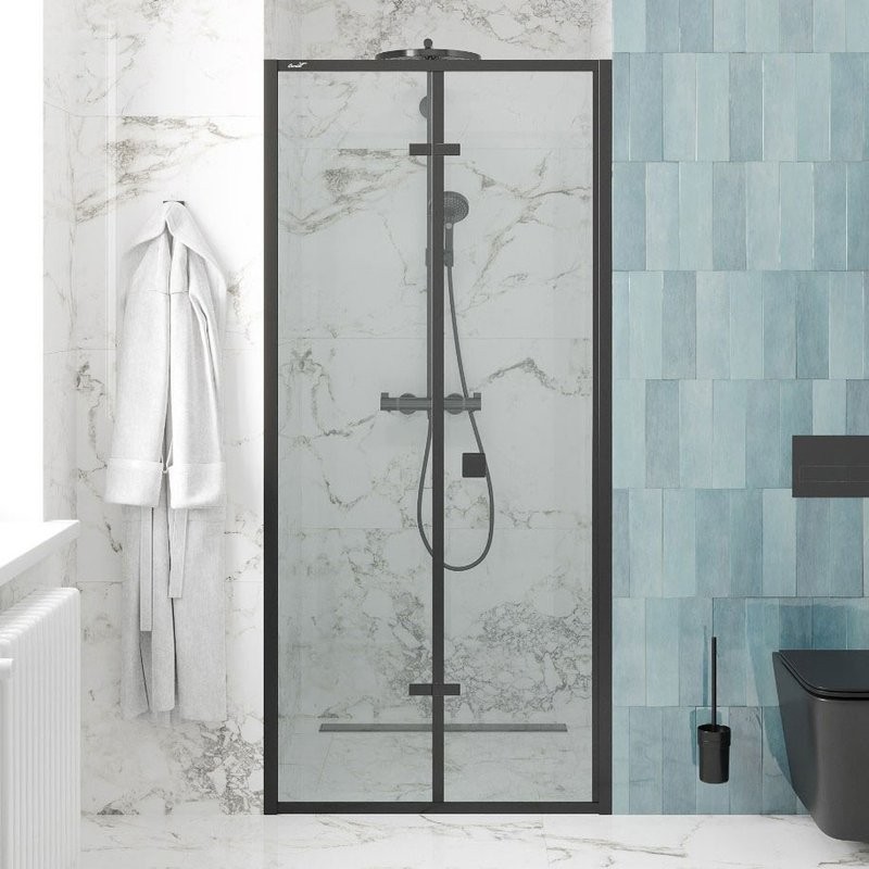 Душевая дверь в нишу Ceruttispa Bella D81B 80 см, профиль черный