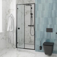 Душевая дверь в нишу Ceruttispa Bella D81B 80 см, профиль черный