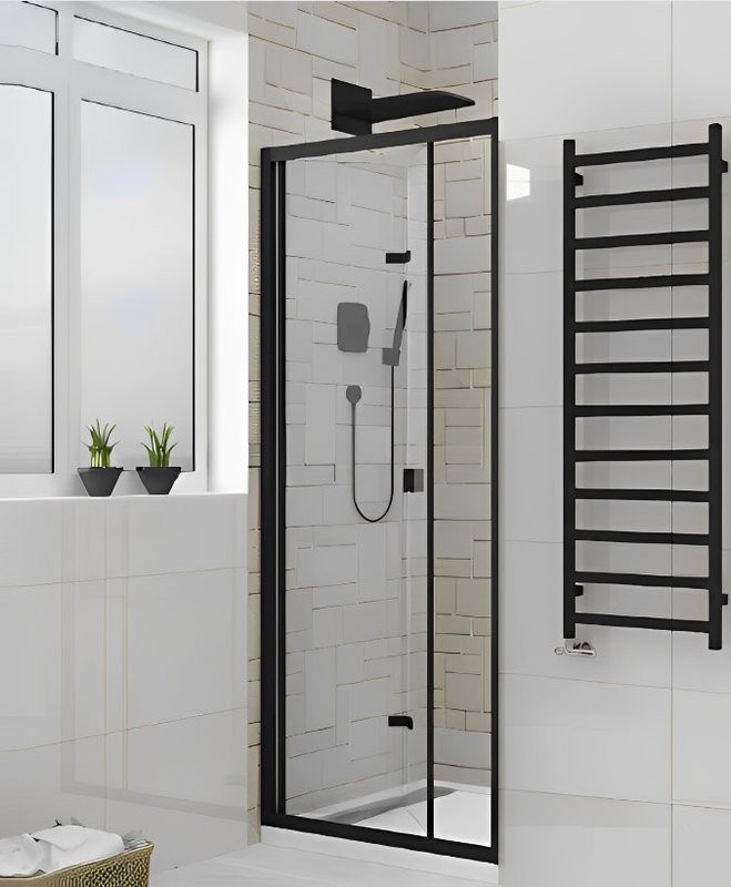 Душевая дверь в нишу Ceruttispa Bella D81B 80 см, профиль черный