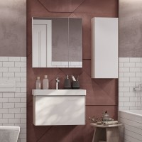 Мебель для ванной комнаты AQUATON Асти 70 белая глянцевая, ясень шимо