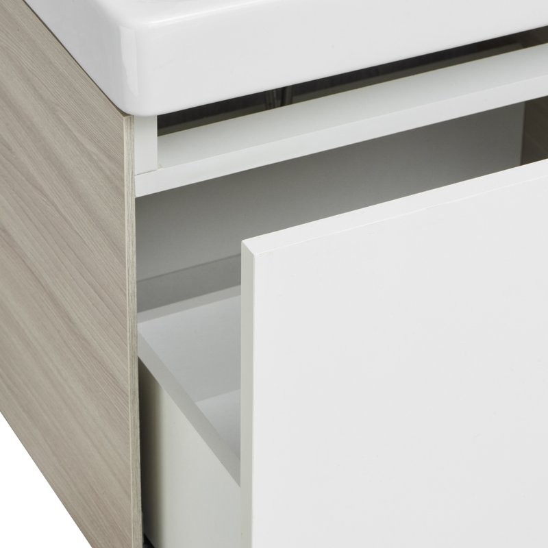 Мебель для ванной комнаты AQUATON Асти 70 белая глянцевая, ясень шимо