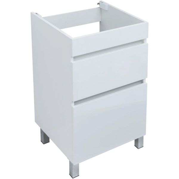 Тумба под раковину без столешницы Aquanet Вега 48 напольная, под стиральную машину, белый глянцевый